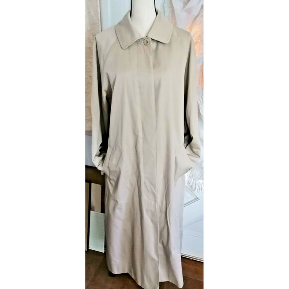 Pendleton Khaki Classic Trench Coat Removable Lining Women Size 14 - Picture 2 of 6